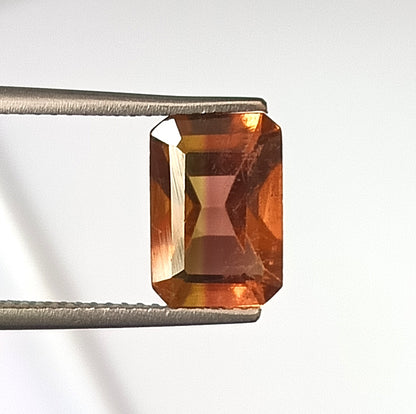 3.0 Carat 7X10X5.7 (WXLXD) Natural Emerald Cut Bi-colour tourmaline