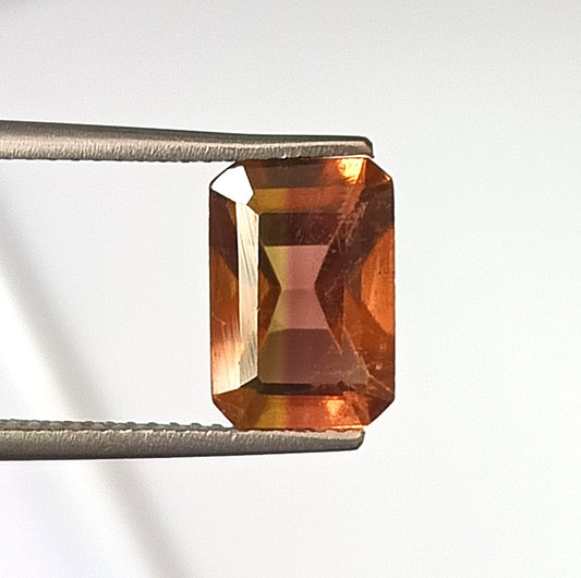 3.0 Carat 7X10X5.7 (WXLXD) Natural Emerald Cut Bi-colour tourmaline