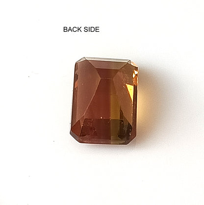 3.0 Carat 7X10X5.7 (WXLXD) Natural Emerald Cut Bi-colour tourmaline