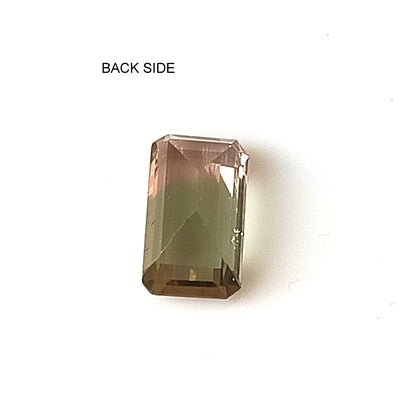 1.85 Carat 5.5X9.7X4.2 (WXLXD) Natural Emerald Cut Bi-colour tourmaline