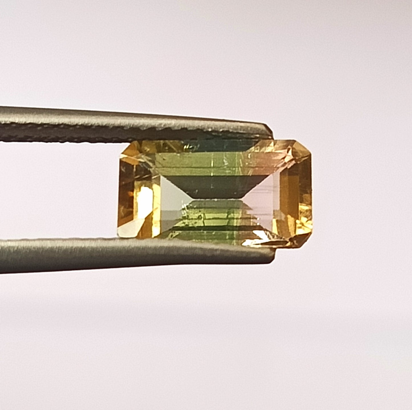 1.85 Carat 5.5X9.7X4.2 (WXLXD) Natural Emerald Cut Bi-colour tourmaline
