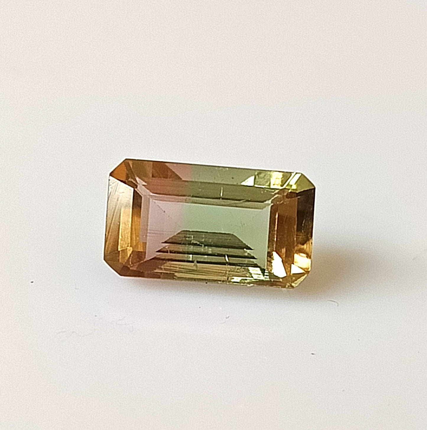 1.85 Carat 5.5X9.7X4.2 (WXLXD) Natural Emerald Cut Bi-colour tourmaline