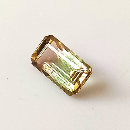 1.85 Carat 5.5X9.7X4.2 (WXLXD) Natural Emerald Cut Bi-colour tourmaline