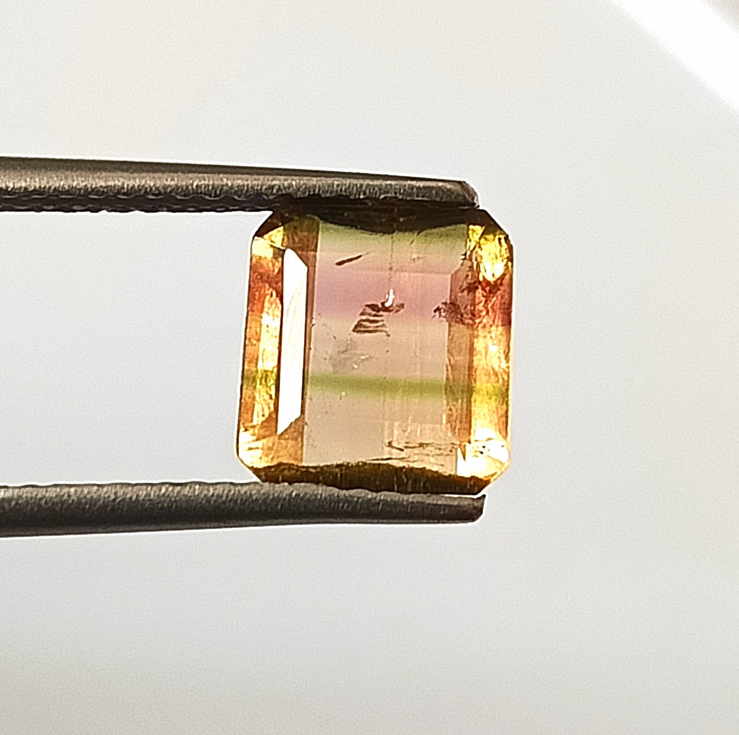 1.80 Carat 7.5X8X3.7 (WXLXD) Natural Square Octagon Cut Bi-colour tourmaline