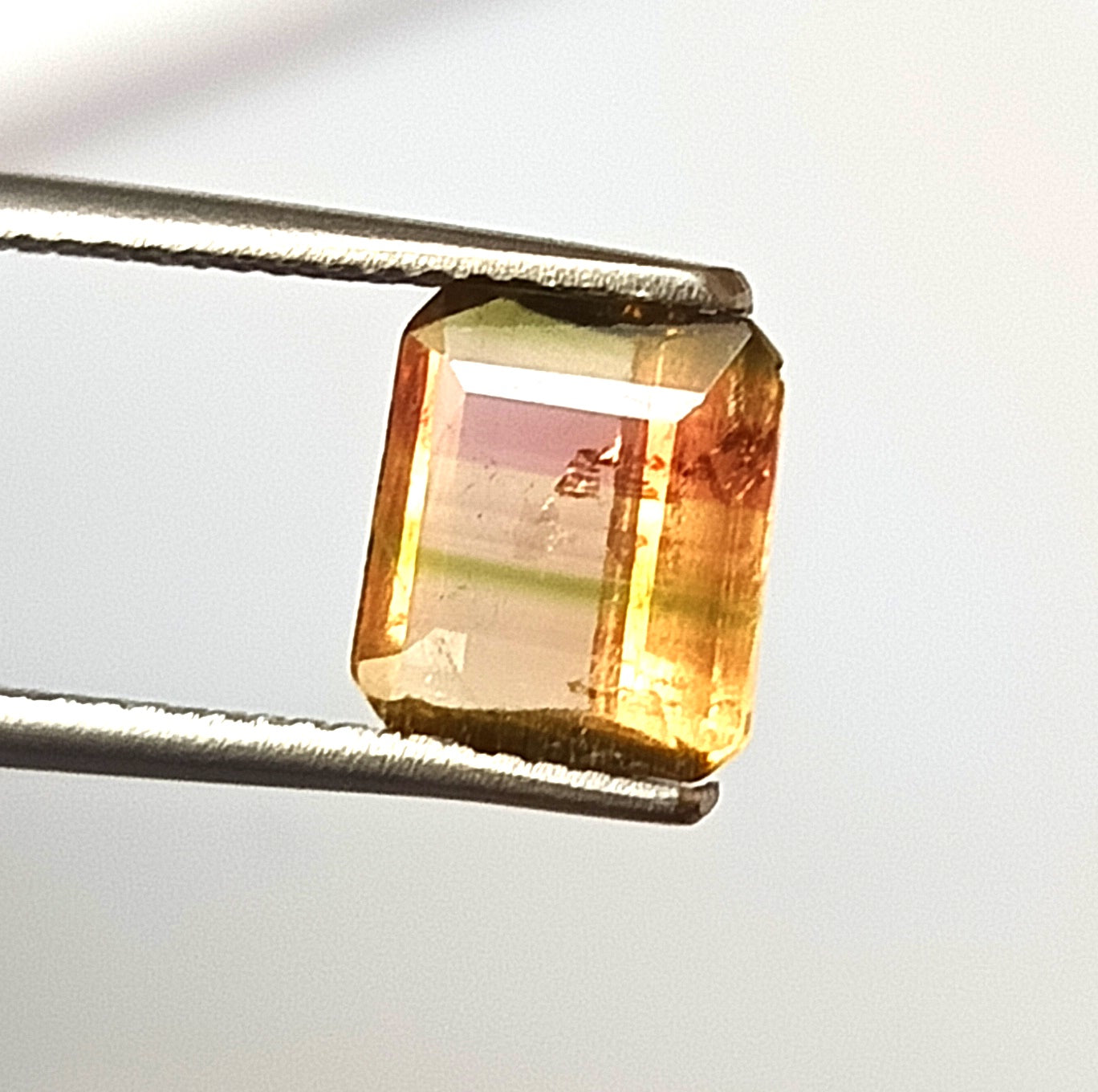 1.80 Carat 7.5X8X3.7 (WXLXD) Natural Square Octagon Cut Bi-colour tourmaline