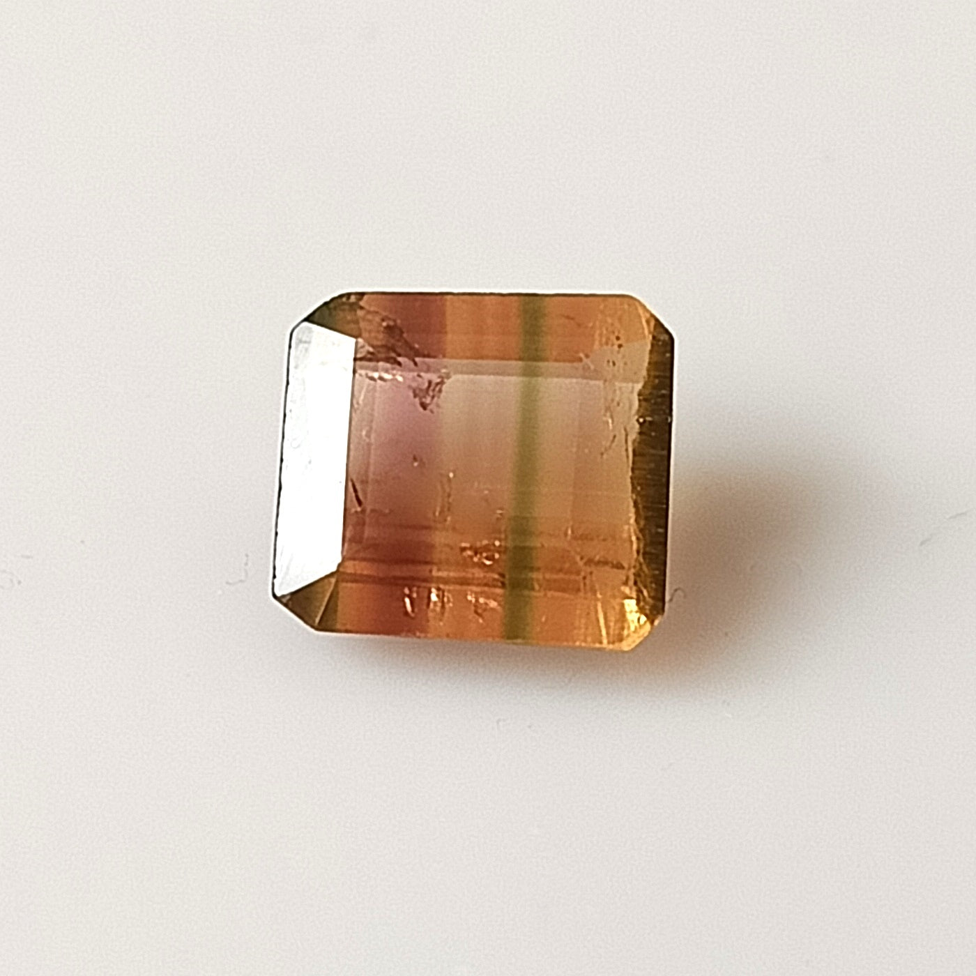 1.80 Carat 7.5X8X3.7 (WXLXD) Natural Square Octagon Cut Bi-colour tourmaline