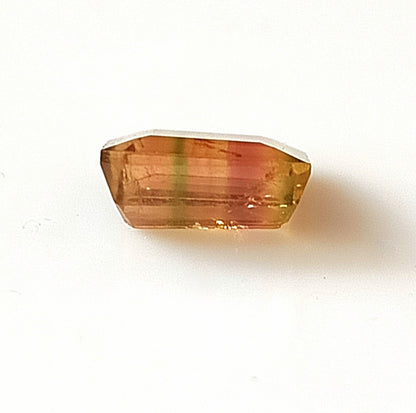 1.80 Carat 7.5X8X3.7 (WXLXD) Natural Square Octagon Cut Bi-colour tourmaline