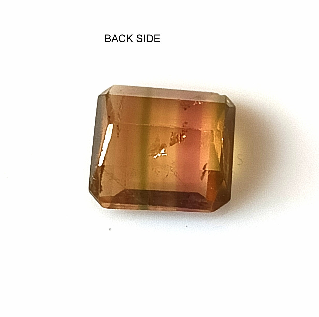 1.80 Carat 7.5X8X3.7 (WXLXD) Natural Square Octagon Cut Bi-colour tourmaline