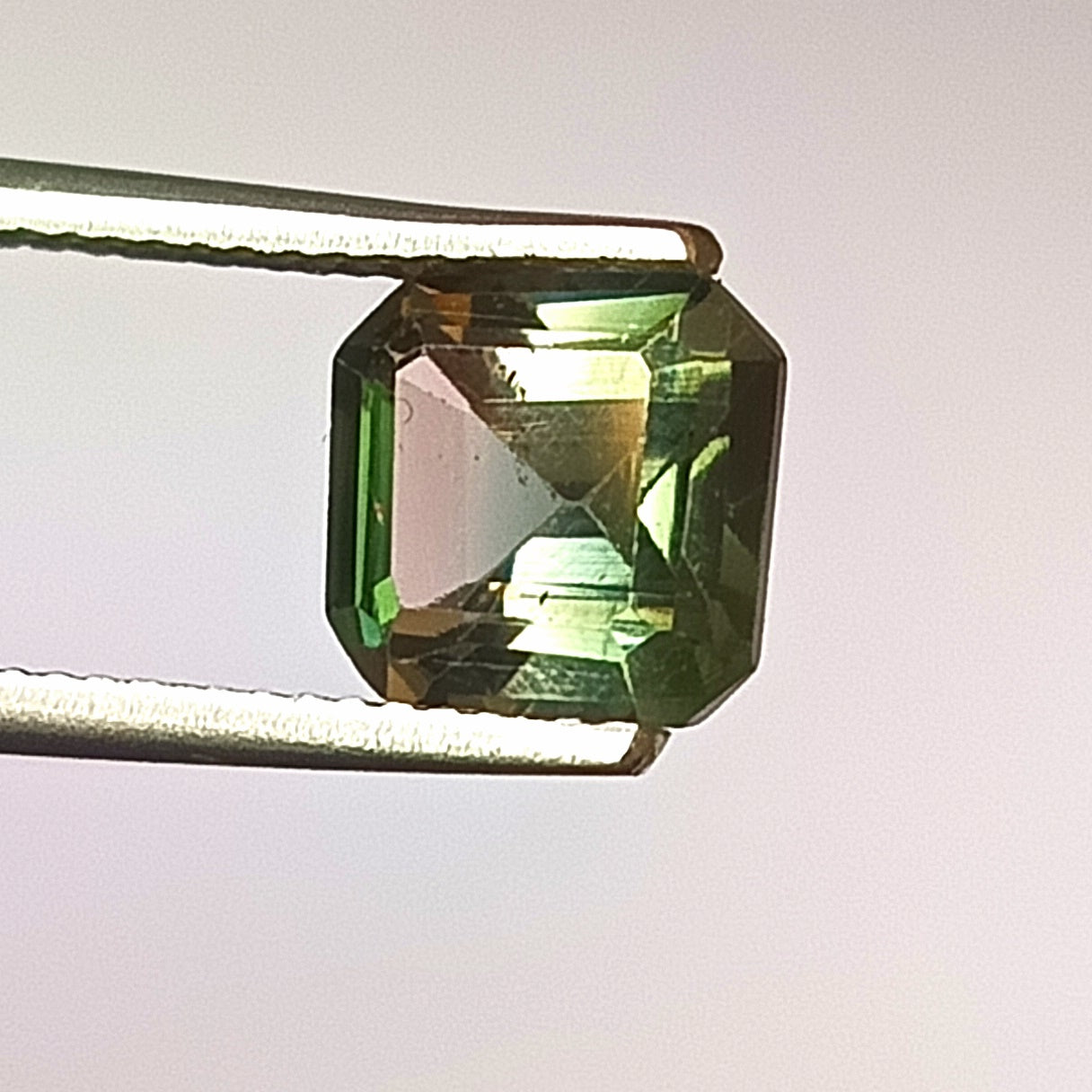 1.70 Carat 7X7.5X4.7 (WXLXD) Natural Square Octagon Cut Bi-colour tourmaline
