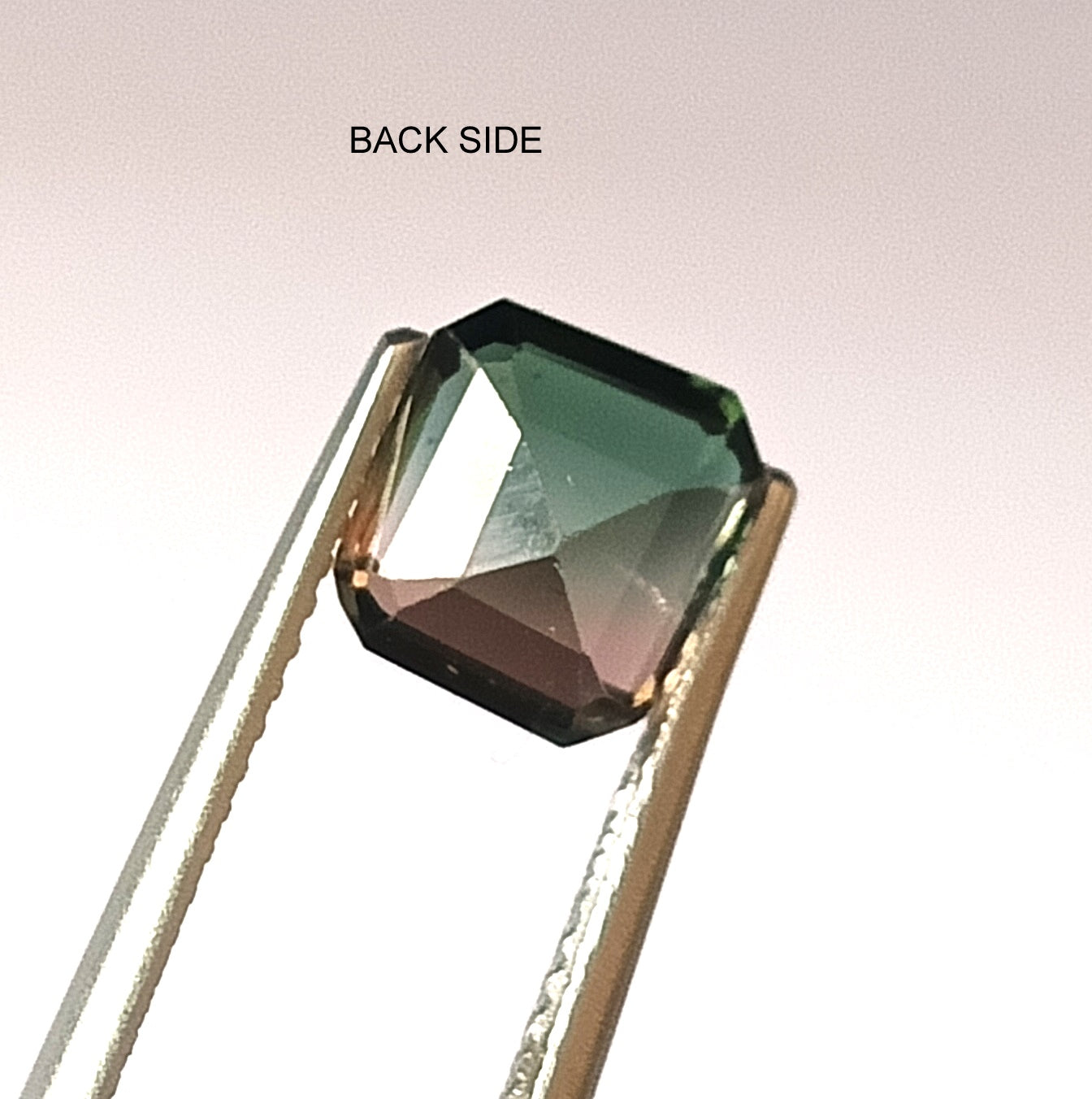 1.70 Carat 7X7.5X4.7 (WXLXD) Natural Square Octagon Cut Bi-colour tourmaline