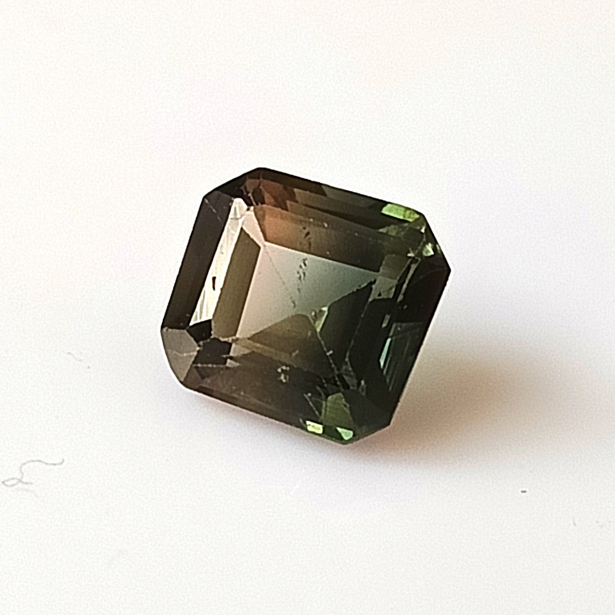 1.70 Carat 7X7.5X4.7 (WXLXD) Natural Square Octagon Cut Bi-colour tourmaline