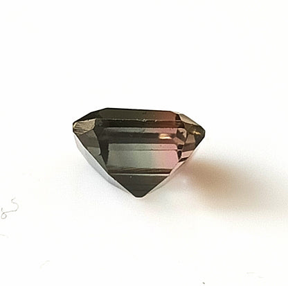 1.70 Carat 7X7.5X4.7 (WXLXD) Natural Square Octagon Cut Bi-colour tourmaline