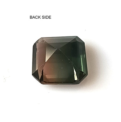 1.70 Carat 7X7.5X4.7 (WXLXD) Natural Square Octagon Cut Bi-colour tourmaline