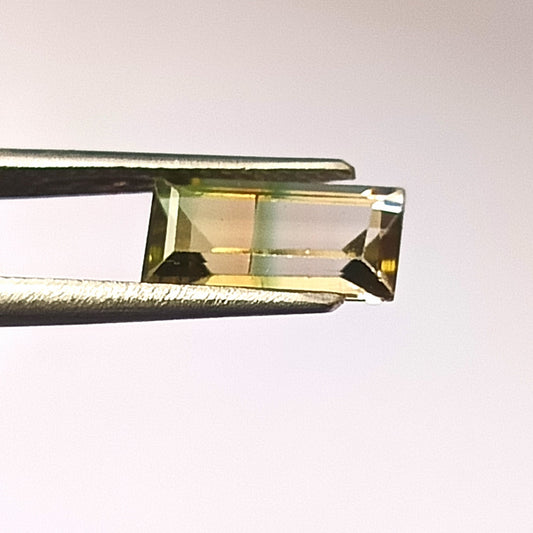 1.65 Carat 5X10X3.9 (WXLXD) Natural Baguette Cut Bi-colour tourmaline