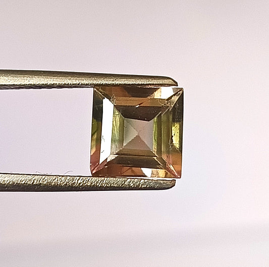 1.50 Carat 7X7X4.1 (WXLXD) Natural Square Cut Bi-colour tourmaline