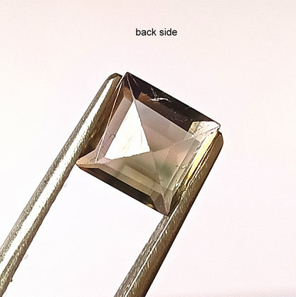 1.50 Carat 7X7X4.1 (WXLXD) Natural Square Cut Bi-colour tourmaline
