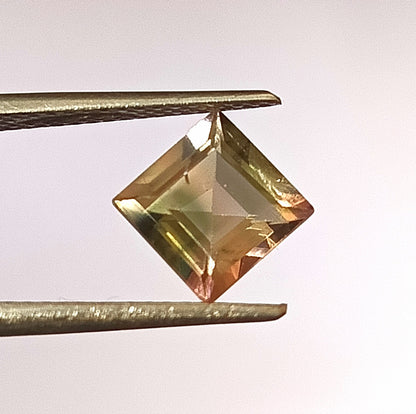 1.50 Carat 7X7X4.1 (WXLXD) Natural Square Cut Bi-colour tourmaline