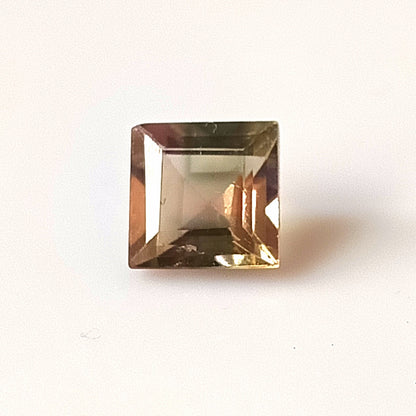 1.50 Carat 7X7X4.1 (WXLXD) Natural Square Cut Bi-colour tourmaline