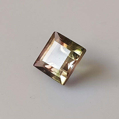 1.50 Carat 7X7X4.1 (WXLXD) Natural Square Cut Bi-colour tourmaline