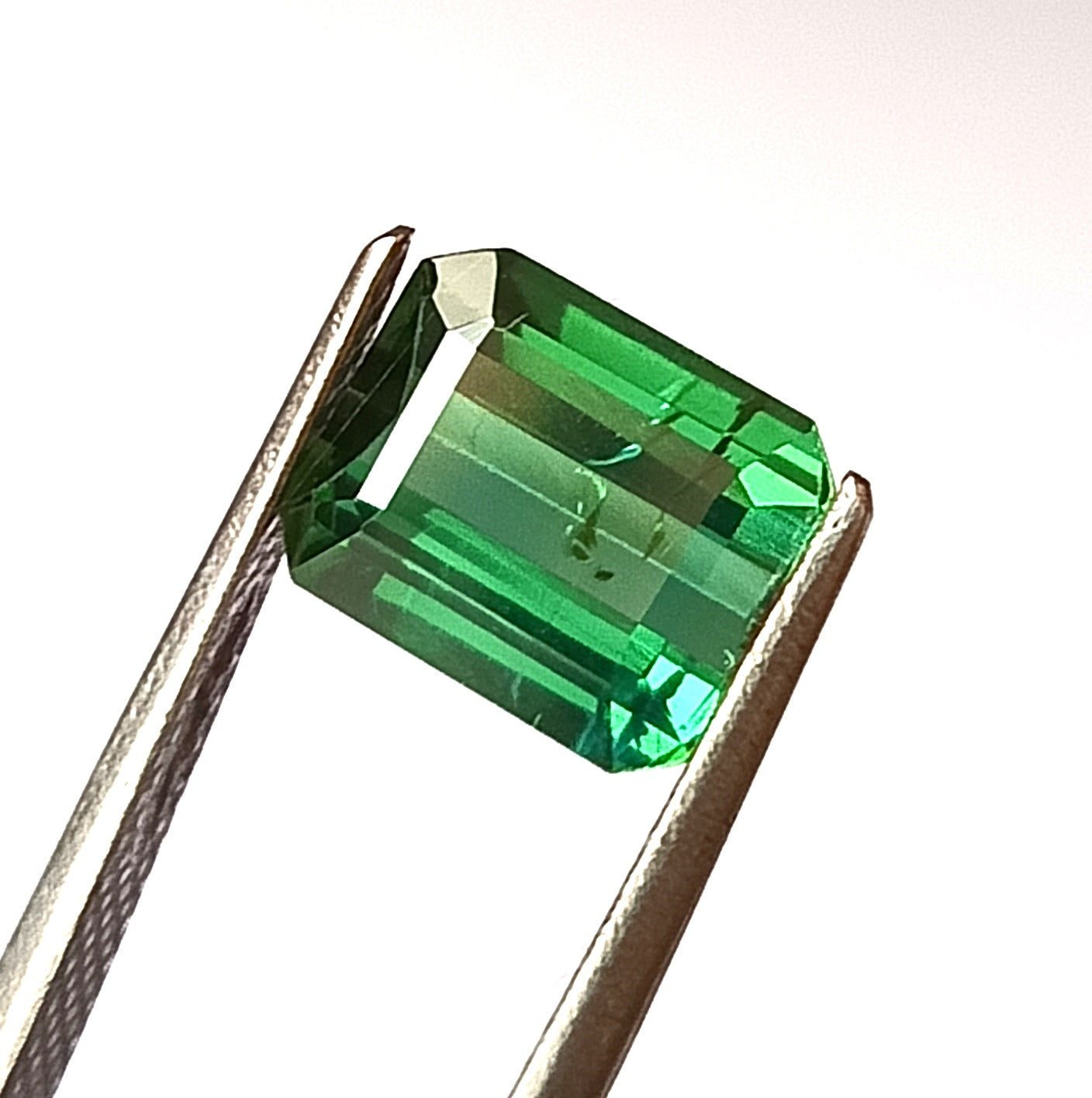 2.0 Carat 7X8.7X3.8 (WXLXD) Natural Emerald Cut Blueish-Green tourmaline
