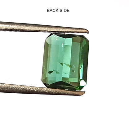 2.0 Carat 7X8.7X3.8 (WXLXD) Natural Emerald Cut Blueish-Green tourmaline