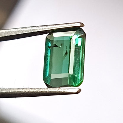 2.0 Carat 7X8.7X3.8 (WXLXD) Natural Emerald Cut Blueish-Green tourmaline