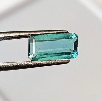 1.10 Carat 5X9.5X12.6 (WXLXD) Natural Emerald Cut Lagoon/Aqua tourmaline