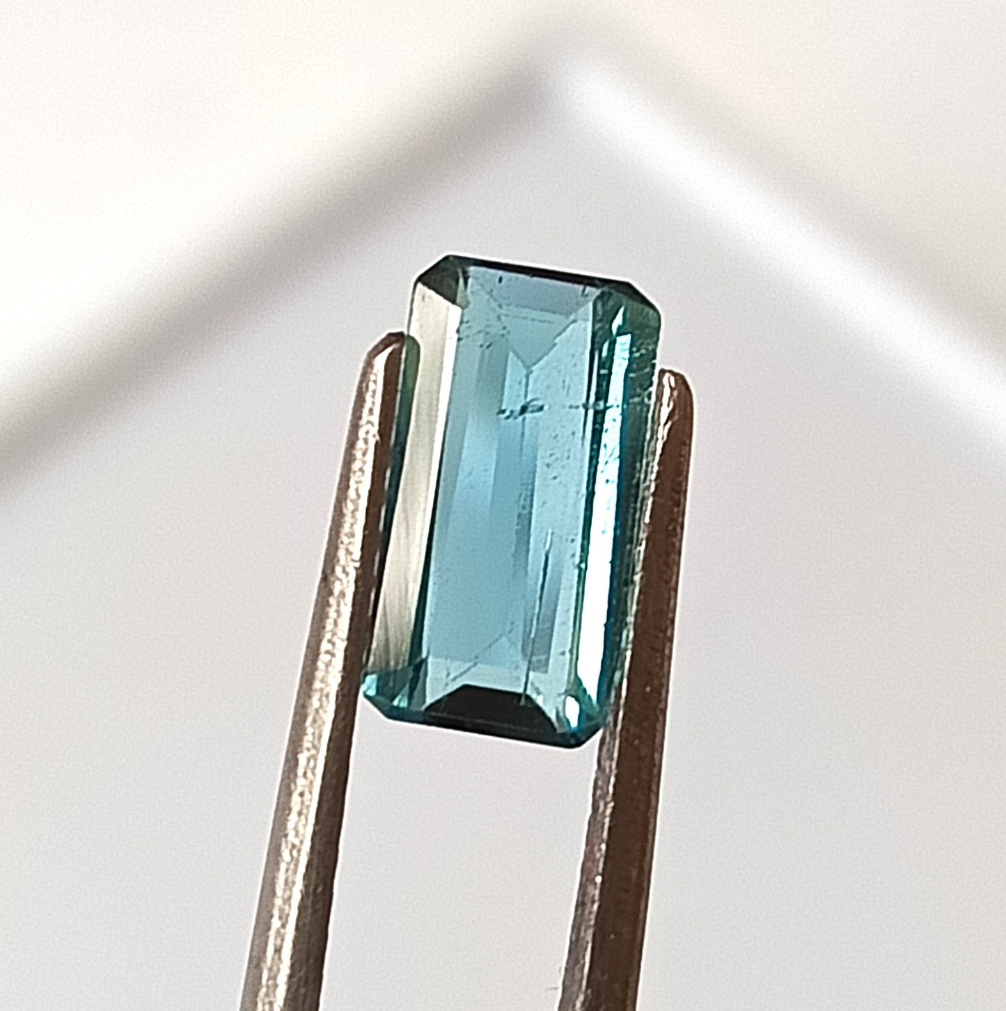 1.10 Carat 5X9.5X12.6 (WXLXD) Natural Emerald Cut Lagoon/Aqua tourmaline