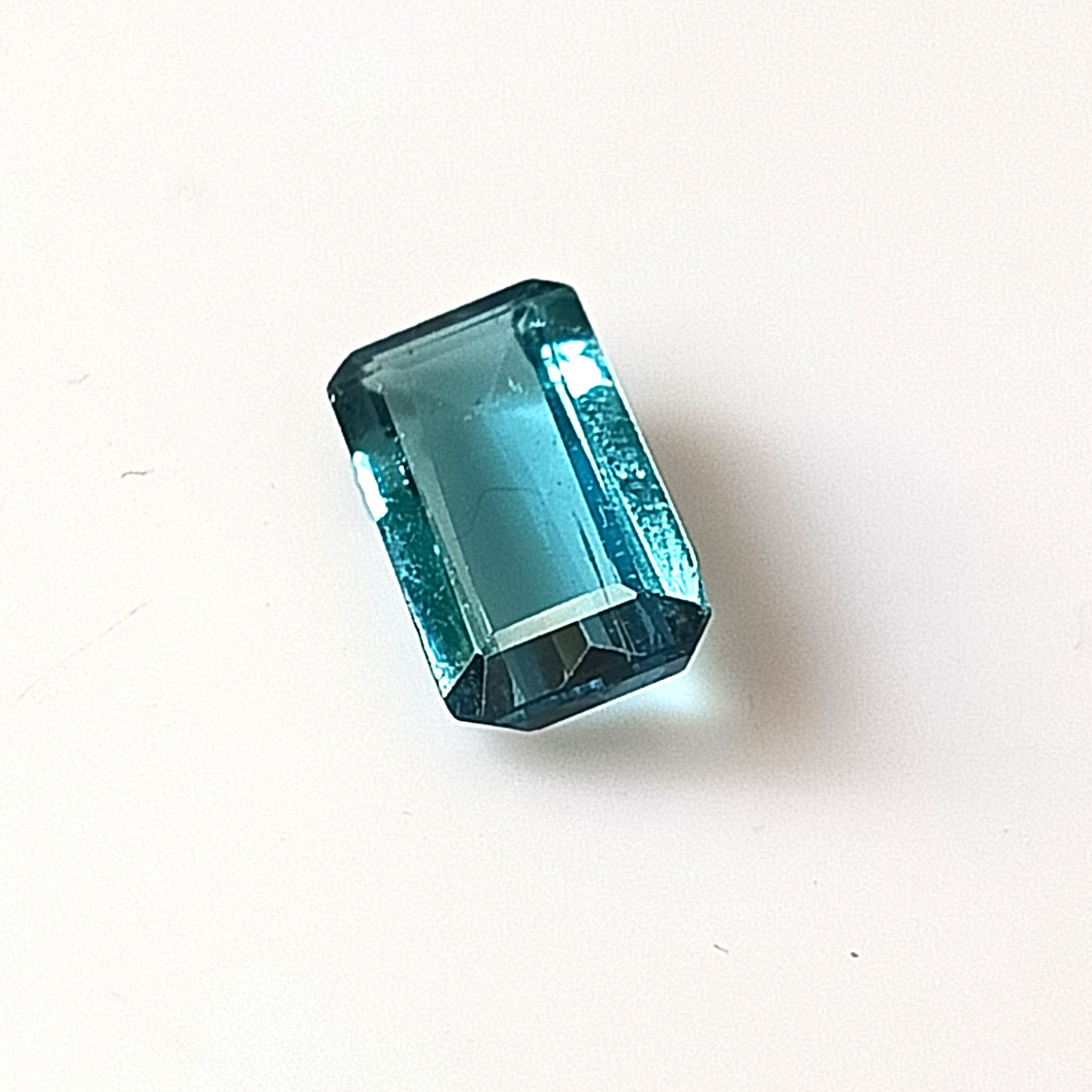 1.10 Carat 5X9.5X12.6 (WXLXD) Natural Emerald Cut Lagoon/Aqua tourmaline