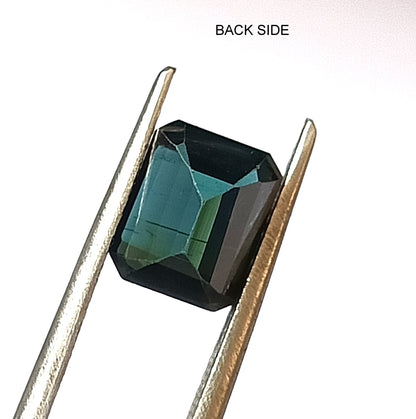 2.75 Carat 6.8X8.5X6 (WXLXD) Natural Emerald Cut Indicolite tourmaline