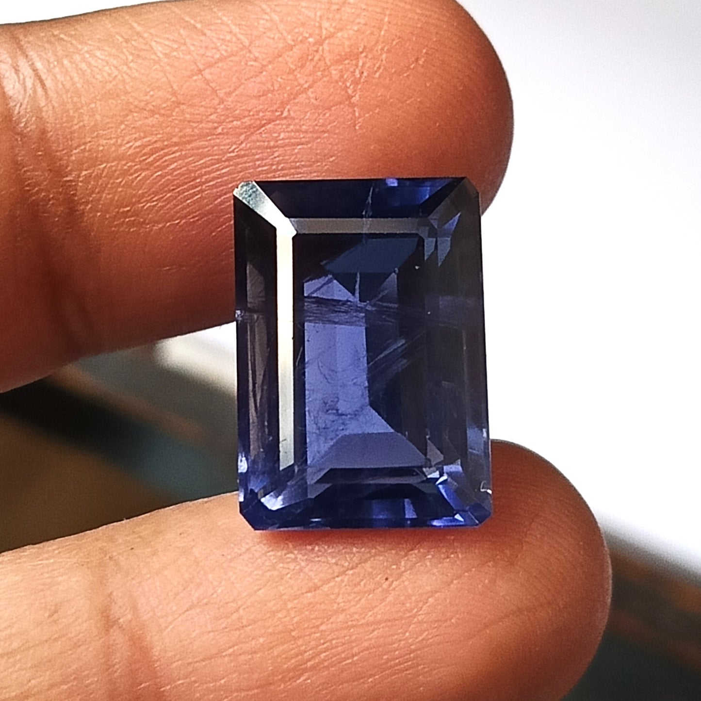 13.85 CARAT 12X17X8.8 (WXLXD) NATURAL EMERALD CUT IOLITE