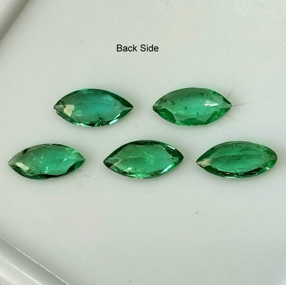 1.95 Carat 10 Pieces 3X5 MM Pear Cut Natural Faceted Zambian Emerald Lot