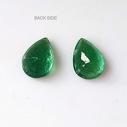 1.15 Carat 2 Pieces 7X5 MM Pear Cut Natural Faceted Zambian Emerald Lot