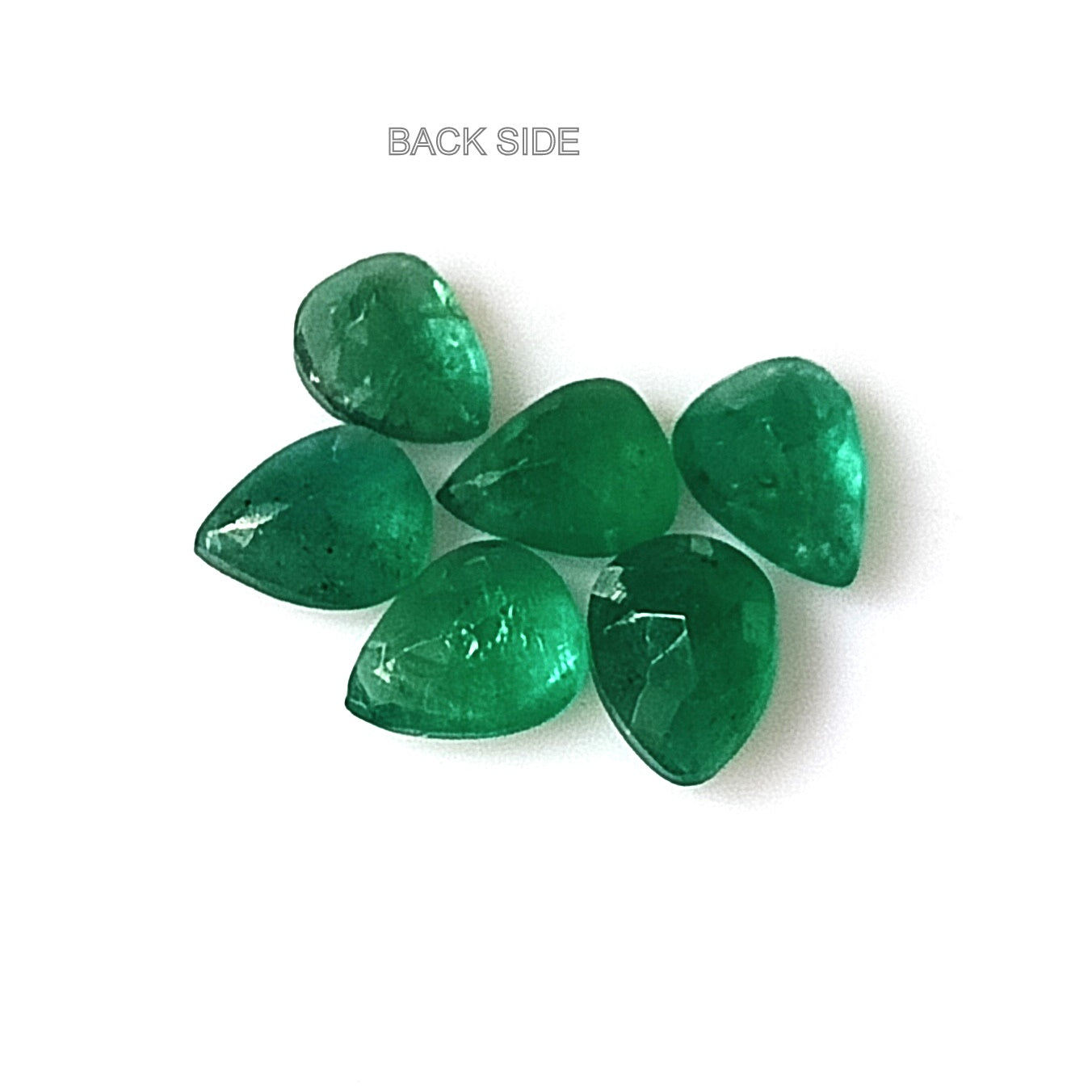 1.60 Carat 6 Pieces 5X4 MM Pear Cut Natural Faceted Zambian Emerald Lot
