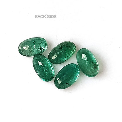 1.25 Carat 5 Pieces 3X5 MM Oval Cut Natural Faceted Zambian Emerald Lot