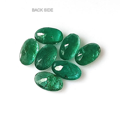 1.40 Carat 7 Pieces 3X5 MM Oval Cut Natural Faceted Zambian Emerald Lot