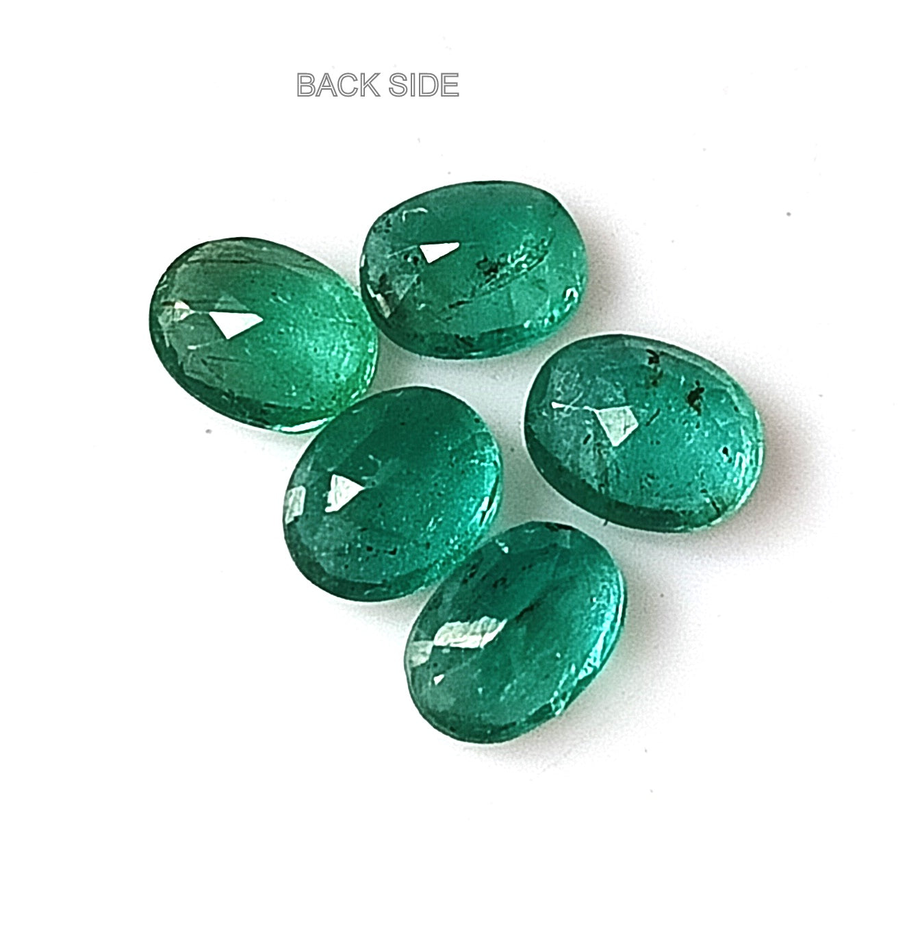 1.75 Carat 5 Pieces 4X5 MM Oval Cut Natural Faceted Zambian Emerald Lot