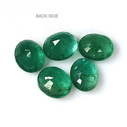 2.80 Carat 5 Pieces 5X6 MM Oval Cut Natural Faceted Zambian Emerald Lot