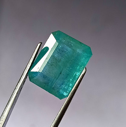 8.70 Carat 10.6X13.5X6.4 (WXLXD) Natural Zambian Emerald Cut Emerald