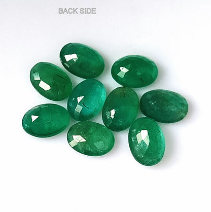 6.45 Carat 9 Pieces 7X5 MM Oval Cut Natural Faceted Zambian Emerald Lot