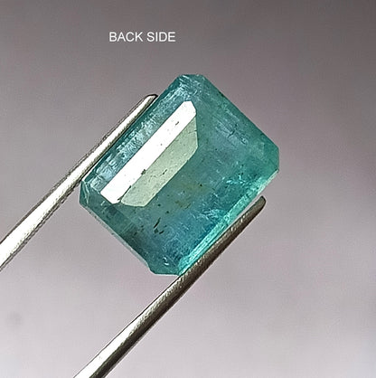 8.70 Carat 10.6X13.5X6.4 (WXLXD) Natural Zambian Emerald Cut Emerald