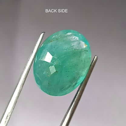 7.80 Carat 11.8X15.2X7.2 (WXLXD) Natural Zambian Oval Cut Emerald