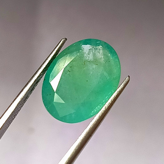 7.80 Carat 11.8X15.2X7.2 (WXLXD) Natural Zambian Oval Cut Emerald