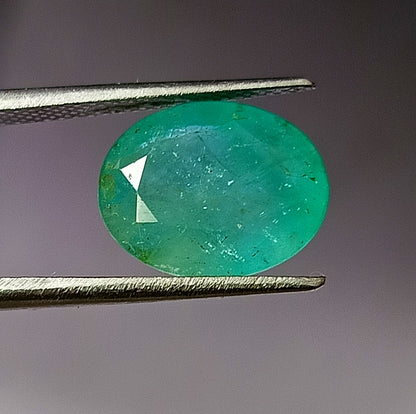 6.20 Carat 10.1X12.5X6.1 (WXLXD) Natural Zambian Oval Cut Emerald