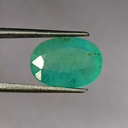 4.55 Carat 9.2X12.6X5.4 (WXLXD) Natural Zambian Oval Cut Emerald