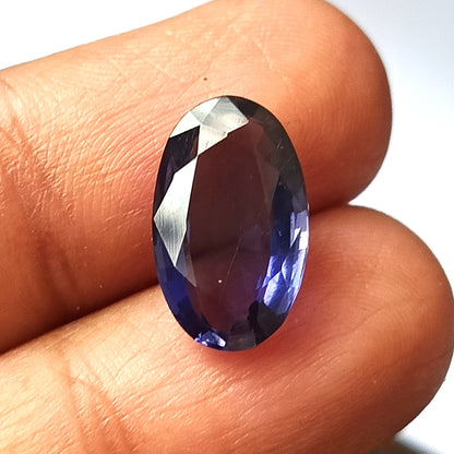 5.0 Carat 9.4X15.3X5.1 (WXLXD) Natural Faceted Oval Cut Iolite