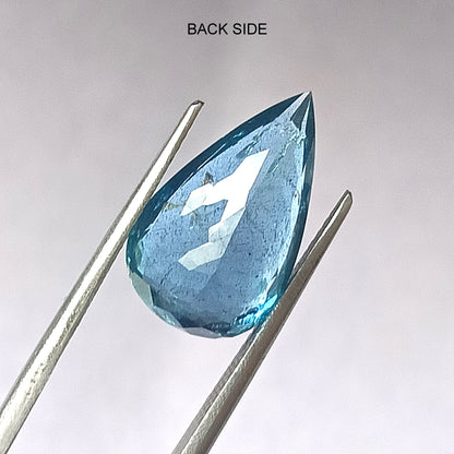 5.75 Carat 10.4X17.4X6 (WXLXD) Natural Pear Shaped Santa Maria Aquamarine