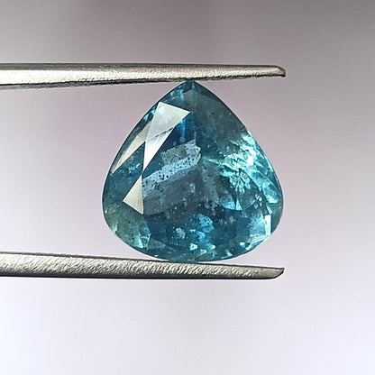 5.60 Carat 12X12X7.3 (WXLXD) Natural Heart/Trigonal Cut Santa Maria Aquamarine