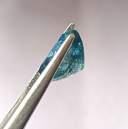 5.60 Carat 12X12X7.3 (WXLXD) Natural Heart/Trigonal Cut Santa Maria Aquamarine