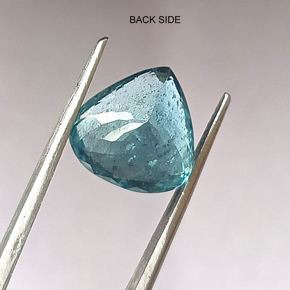 5.60 Carat 12X12X7.3 (WXLXD) Natural Heart/Trigonal Cut Santa Maria Aquamarine
